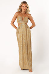 Beyz Midi Dress - Gold
